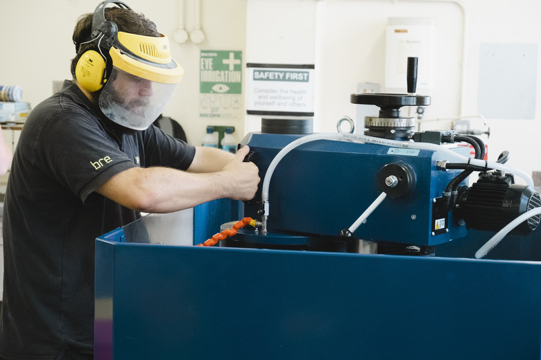 person working in BRE lab for product certification